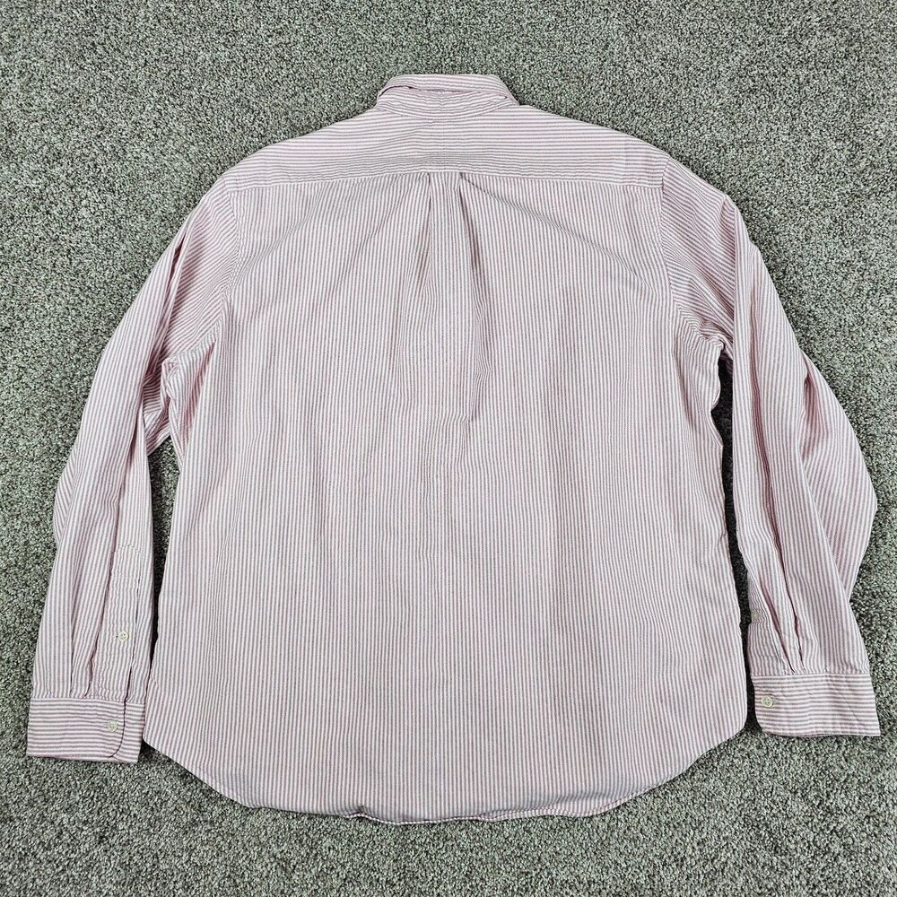 Ralph Lauren Shirt Mens XL Peach White Striped Oxford Long Sleeve Flesh Preppy - Picture 3 of 11